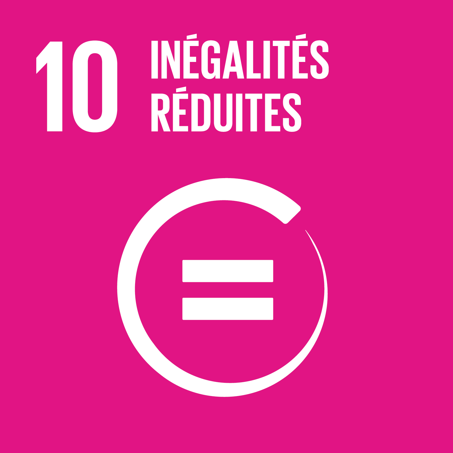 Icône de l'objectif de développement durable (ODD) numéro 10 : Inégalité réduites