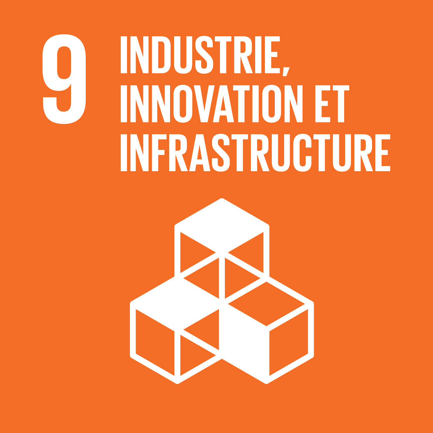 Icône de l'objectif de développement durable (ODD) numéro 9 : Industrie, innovation et infrastructure